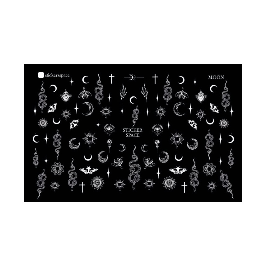 Наліпки для дизайну нігтів StickersSpace Moon White Standart (86021)